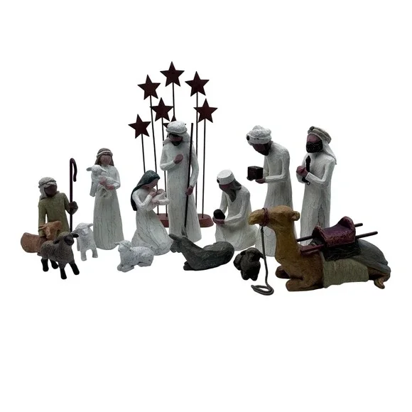 Willowtree Nativity with Three Wisemen and Various Angels Complete Set 2000-2004 - Picture 2 of 8